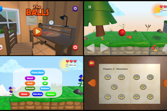 design 2d game UI buttons and assets for mobile games