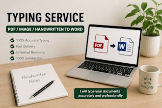 do  accurate typing from PDF, image or handwritten documents