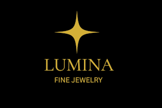 create a professional gold and marble jewelry brand logo