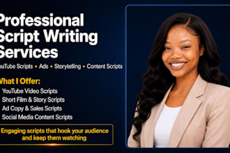 write viral youtube scripts, ads, and storytelling scripts