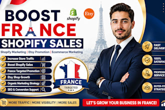 boost france shopify sales, shopify marketing etsy promotion ecommerce marketing