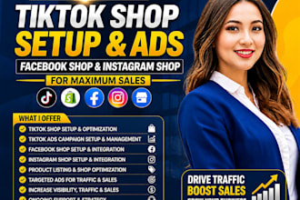 do tiktok shop setup, tiktok shop ads facebook shop and instagram shop for sales
