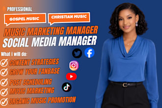 be your christian gospel music social media marketing manager, content creator