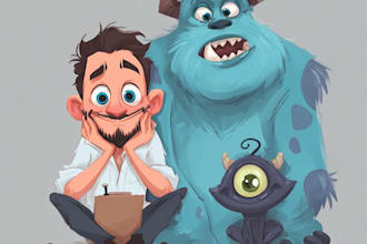 draw a cartoon illustration