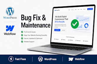 fix your webflow website bugs, responsiveness, and ongoing maintenance