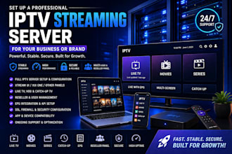 install, configure xui, xtreamui panel for you, iptv server setup with security