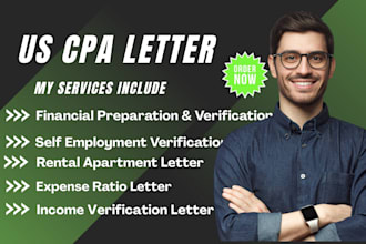 write CPA letter, verify statement, comfort letter, compilation as licensed CPA