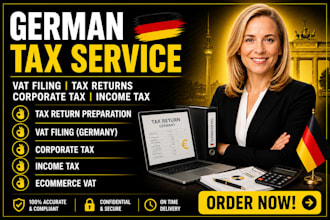 do german tax advisor tax return, german vat filling, corporate tax, income tax