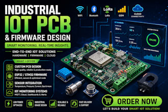 design industrial iot pcb, esp32 sensor monitoring system firmware ble nrf stm32