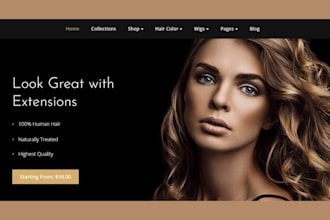 design hair wig website hair product beauty salon website hair extension website