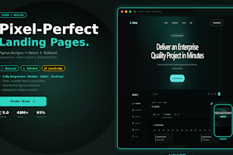 convert figma to react landing page with tailwind CSS, pixel perfect