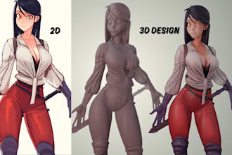 convert 2d to 3d model 2d image to 3d character model stl file 3d printing