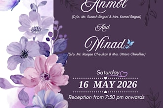 create custom digital plus printable invitation design