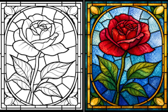 design stained glass pattern, geometric mosaic, decorative