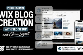 create a wix blog with SEO setup and clean modern layout