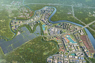 develop conceptual site plan, real estate housing layout, urban space rendering