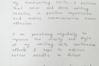 do neat and clean handwritten letters, assignments