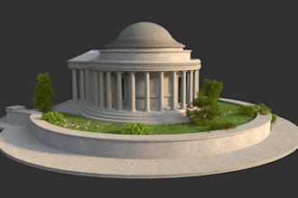 design 3d cemetery, graveyard, memorial park, mausoleum, remembrance landscape