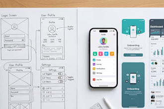 create UX wireframes and UI design