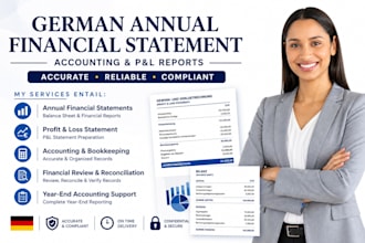 prepare german annual financial statement, accounting, profit and loss statement