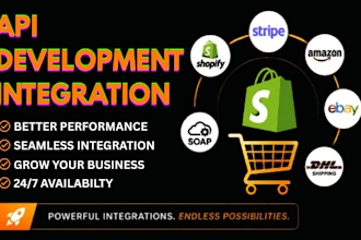 integrate shopify API stripe amazon ebay soap, dhl shipping API ecommerce store