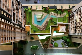do 3d hyper realistic micro condo design, flats, apartments mixed use building
