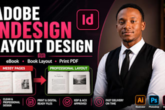 do adobe indesign project, adobe indesign, do book layout for amazon kdp upload