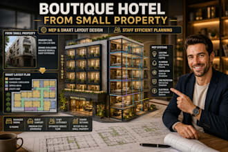 design boutique hotel from small property mep and efficient staff circulation