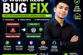 fix wordpress bugs errors malware and critical issues fast