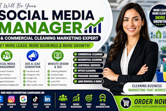 be your social media manager house cleaning cleaning leads content creator