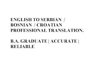 professionally translate english to serbian and vice versa