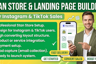 build and optimize stan store or landing page for instagram tiktok sales