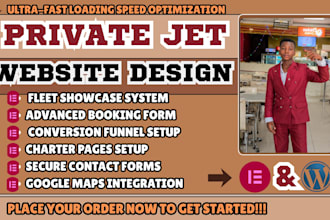 private jet website, jet charter website, aviation website design, luxury travel