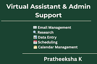 be your virtual assistant for admin, research and email management
