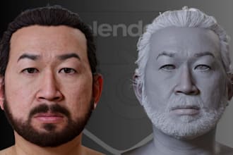 model 3d head portriat, 3d bust statue, 3d face sculpt, metahuman head for print