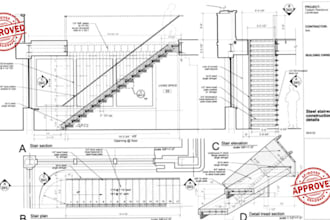 create staircase and balustrade shop drawings for steel, wood, and concrete