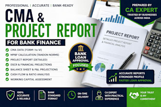 prepare cma data and project report for bank loan