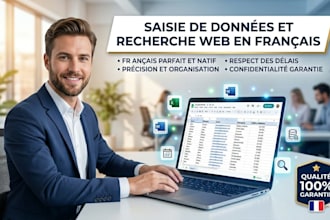 realiser une saisie de donnees professionnelles en francais