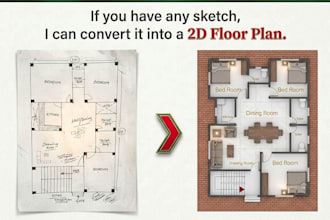 provide autocad drafting for 2d floor plan design