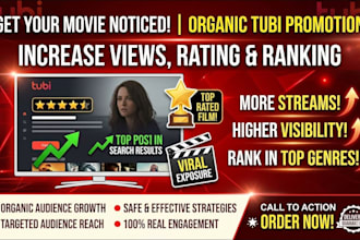 organic tubi promotion, movie rating, film promotion, increase views and ranking
