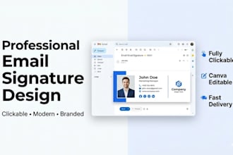 design a professional clickable email signature in canva