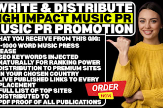 write and distribute a high impact music press release article music promotion
