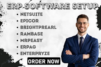 setup erp software netsuite epicor brightpearl rambase mrpeasy erpag enterpryze