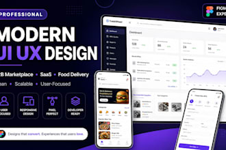 design modern UI UX b2b marketplace tradewheel machining quote food delivery app
