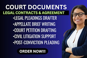 draft court documents, complaints and legal pleadings