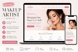 luxury makeup artist website, booking system, beauty salon, spa website