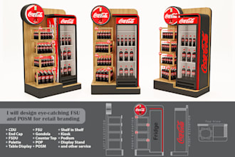 design eye catching fsu and posm for retail branding