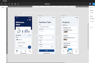 design app UI UX in figma with prototype