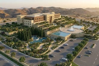 develop 3d hospitality building, hotel exterior design, master plan, cgi render