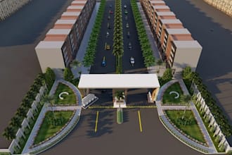 redesign gated community,townships development, road layout, landscape site plan